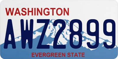 WA license plate AWZ2899