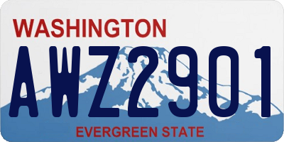 WA license plate AWZ2901