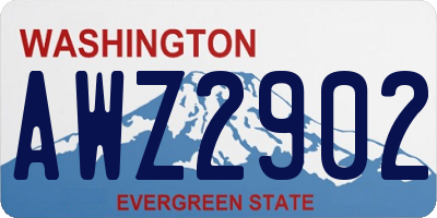 WA license plate AWZ2902