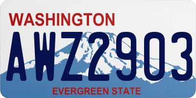 WA license plate AWZ2903
