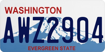 WA license plate AWZ2904