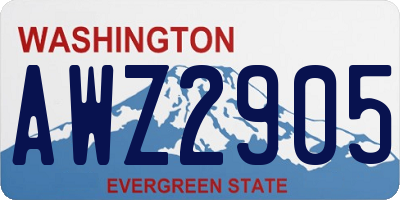 WA license plate AWZ2905