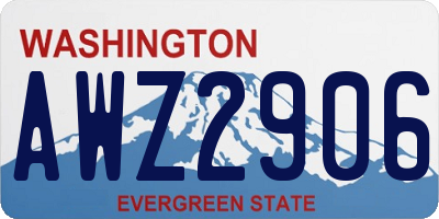 WA license plate AWZ2906
