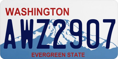 WA license plate AWZ2907