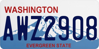 WA license plate AWZ2908