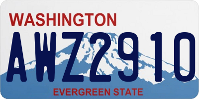 WA license plate AWZ2910