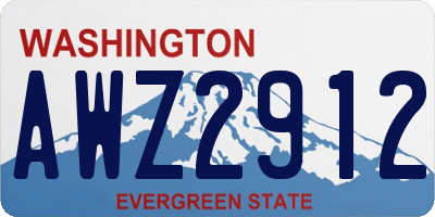 WA license plate AWZ2912