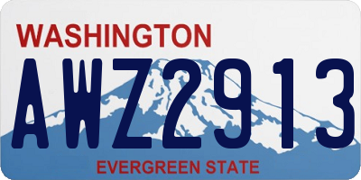 WA license plate AWZ2913