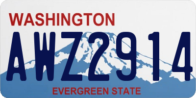 WA license plate AWZ2914