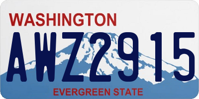 WA license plate AWZ2915