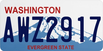 WA license plate AWZ2917
