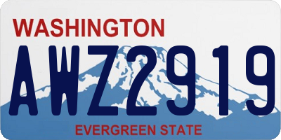 WA license plate AWZ2919