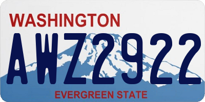 WA license plate AWZ2922