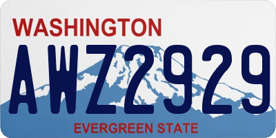 WA license plate AWZ2929
