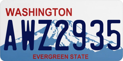 WA license plate AWZ2935