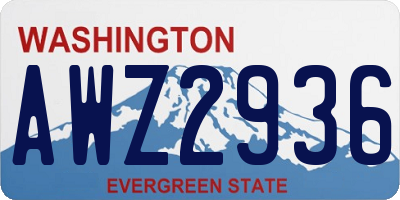 WA license plate AWZ2936