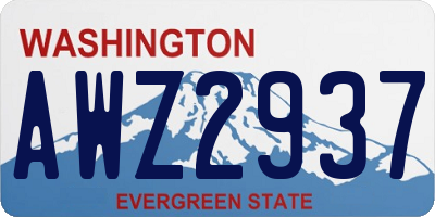 WA license plate AWZ2937