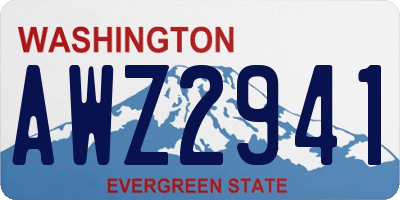 WA license plate AWZ2941