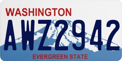 WA license plate AWZ2942