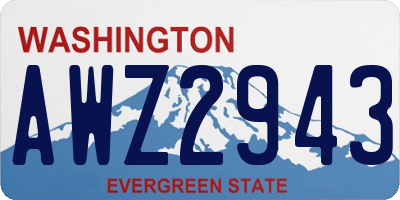 WA license plate AWZ2943