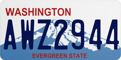 WA license plate AWZ2944