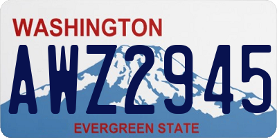 WA license plate AWZ2945