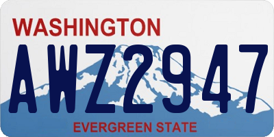 WA license plate AWZ2947