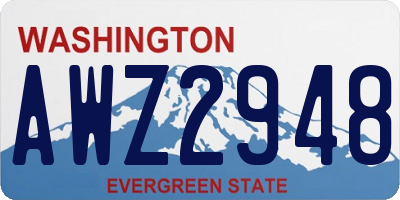 WA license plate AWZ2948