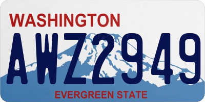 WA license plate AWZ2949