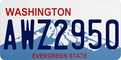 WA license plate AWZ2950