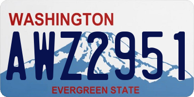 WA license plate AWZ2951
