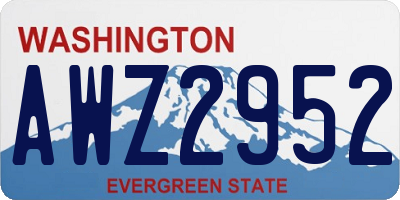 WA license plate AWZ2952