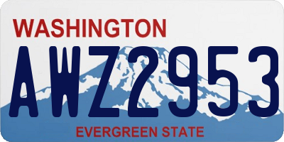 WA license plate AWZ2953
