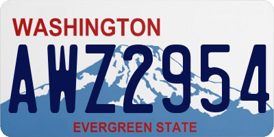 WA license plate AWZ2954