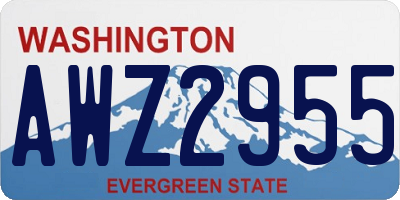 WA license plate AWZ2955