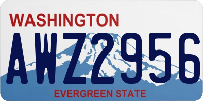 WA license plate AWZ2956