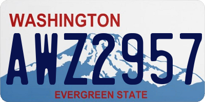 WA license plate AWZ2957