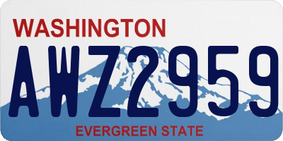 WA license plate AWZ2959