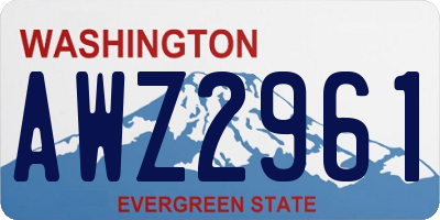 WA license plate AWZ2961