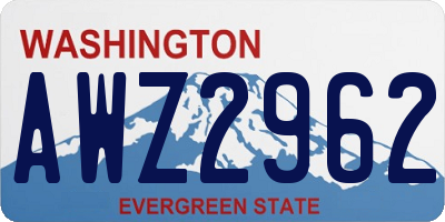 WA license plate AWZ2962