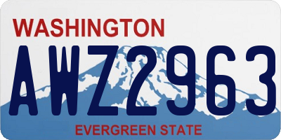 WA license plate AWZ2963