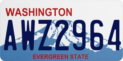 WA license plate AWZ2964
