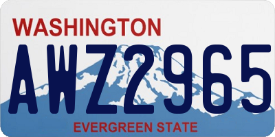 WA license plate AWZ2965
