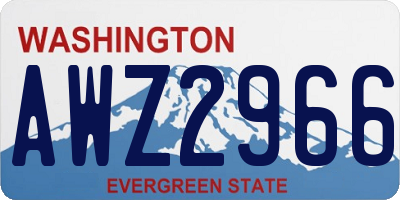 WA license plate AWZ2966