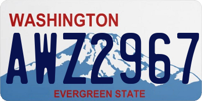 WA license plate AWZ2967