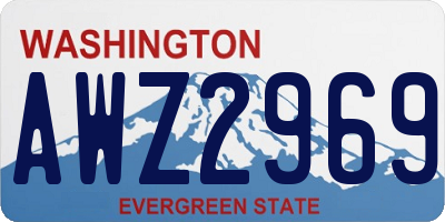 WA license plate AWZ2969