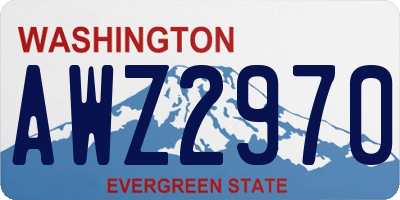 WA license plate AWZ2970