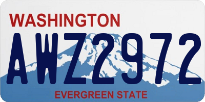 WA license plate AWZ2972