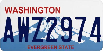 WA license plate AWZ2974