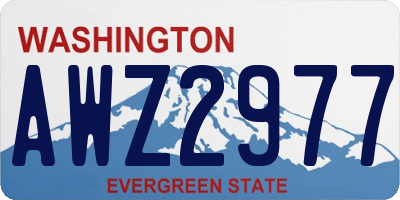WA license plate AWZ2977